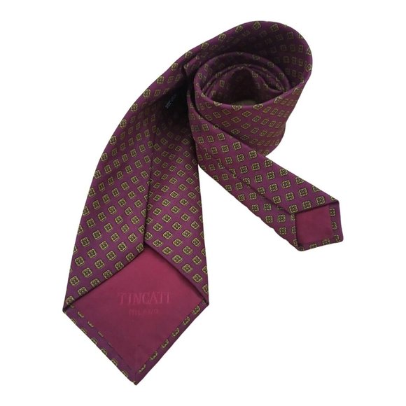TINCATI Burgundy Art Silk Tie ITALY 57"/3.6" EC - Picture 5 of 10